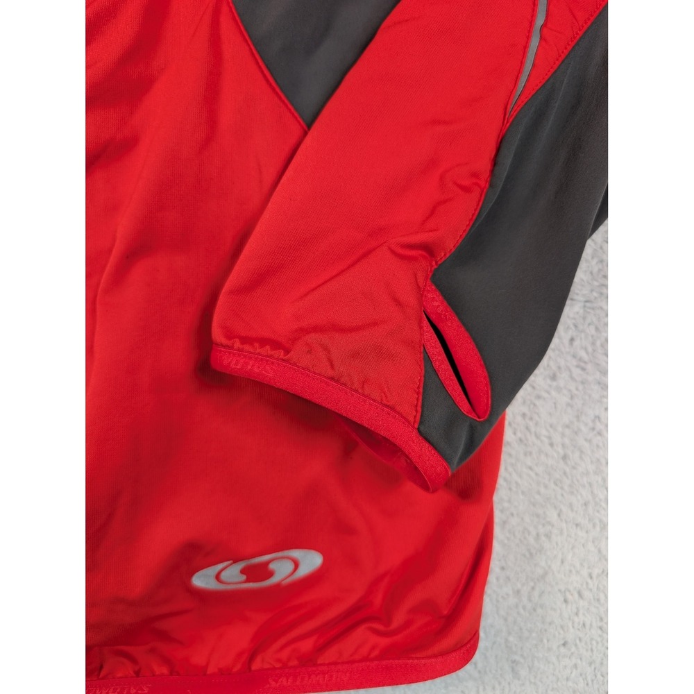 Salomon ClimaWind Mens Large Red Grey Full Zip Running Cycling Jacket L - Picture 12 of 12
